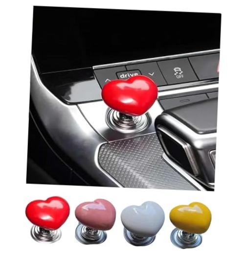 Women Heart-Shaped Car Push to Start Button Rocker,Automotive One-Touch red