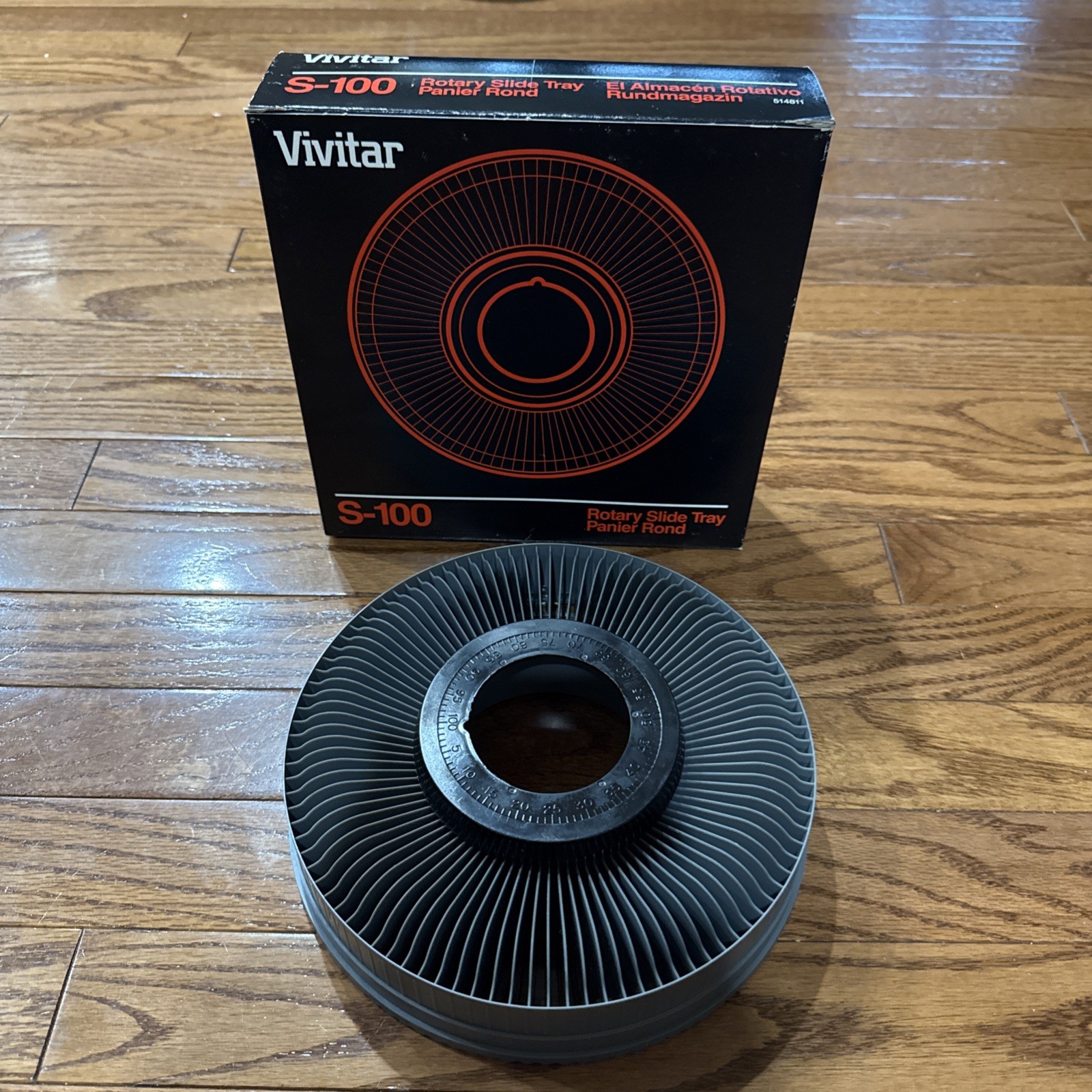 Vivitar S-100 Rotary Slide Tray in Original Box - Holds 100 2X2 Slides Brand New