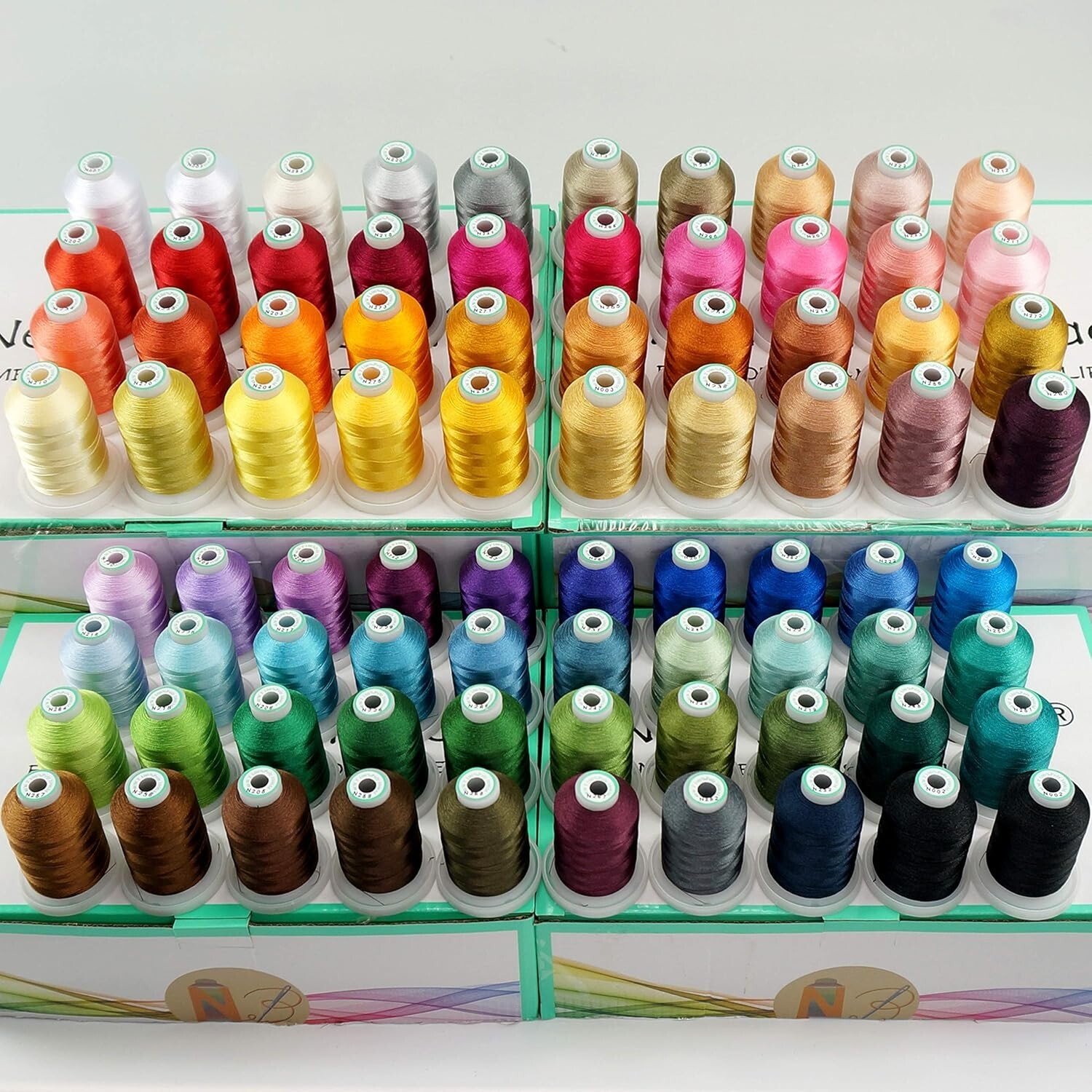 80 Spools Polyester Embroidery Machine Thread Kit 1000M 1100Y Each Spool - Co...