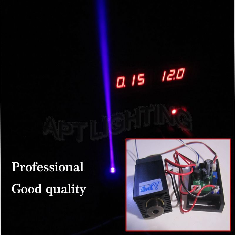 Focusable high quality 200mW 405nm Purple Laser Module 12V input continuous work