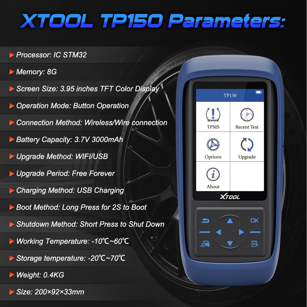 2026 New XTOOL TP150 TPMS Relearn Tool TPMS Sensors Activate/Reset/Programming