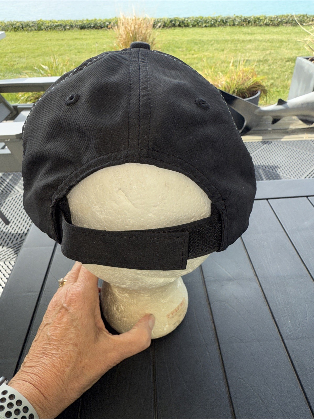 TORO in White on Black Maroon Accented Hat Cap Hook Loop Polyester