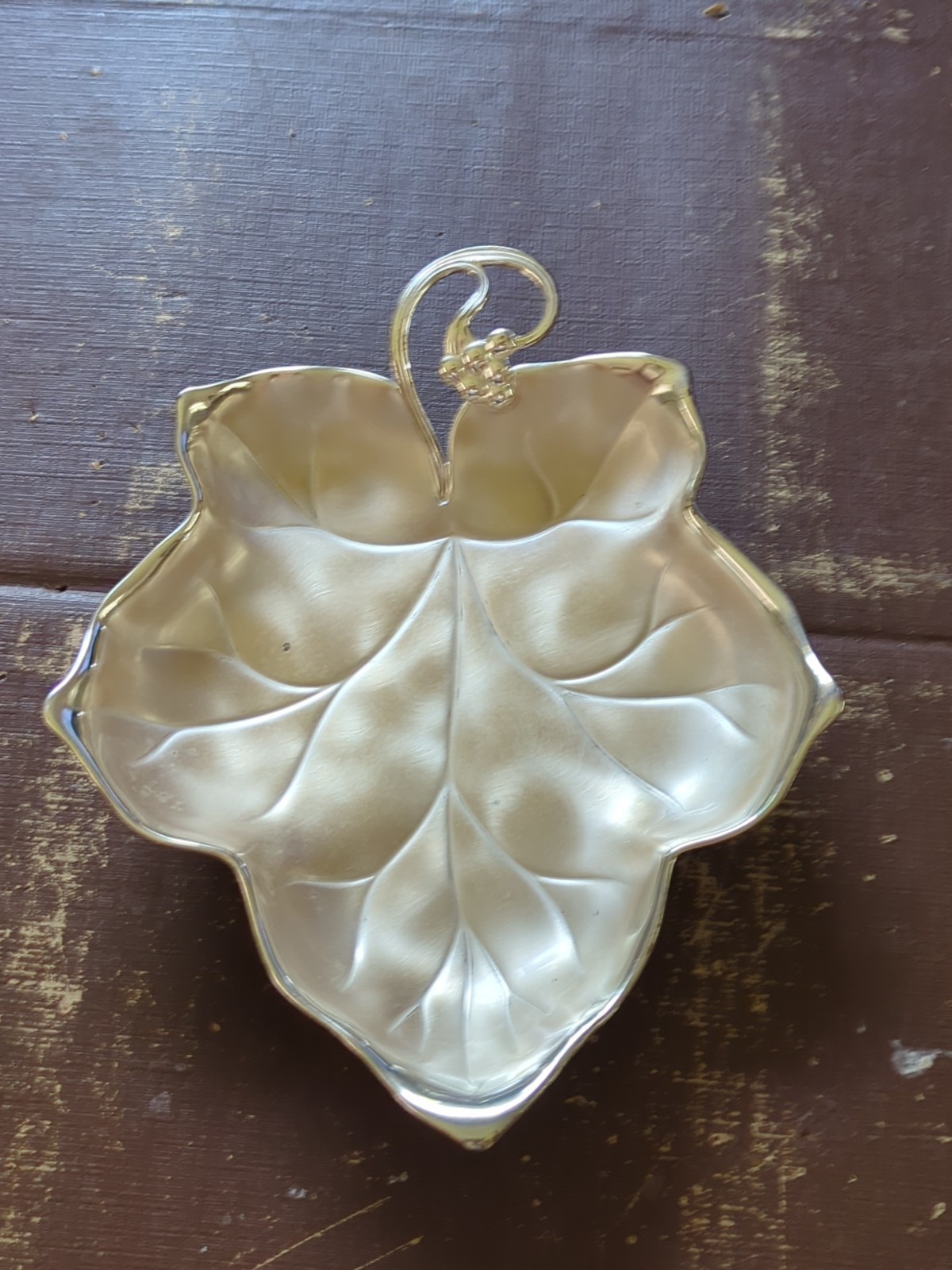 Versilbert-Anlaufgeschtzt Silverplated Leaf Serving Tray/Candy Dish Made German