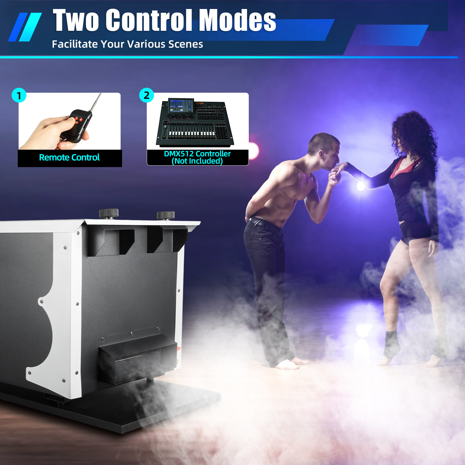3000W Low Lying Smoke Fog Machine DMX DJ Stage Fogger  Effect w/ Remote