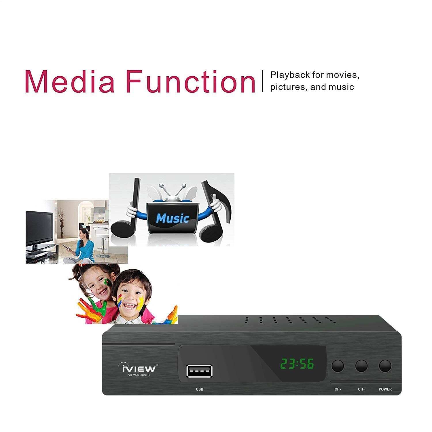 3300STB ATSC Converter with Built-In Clock - Save Programs, HDMI/USB Interface