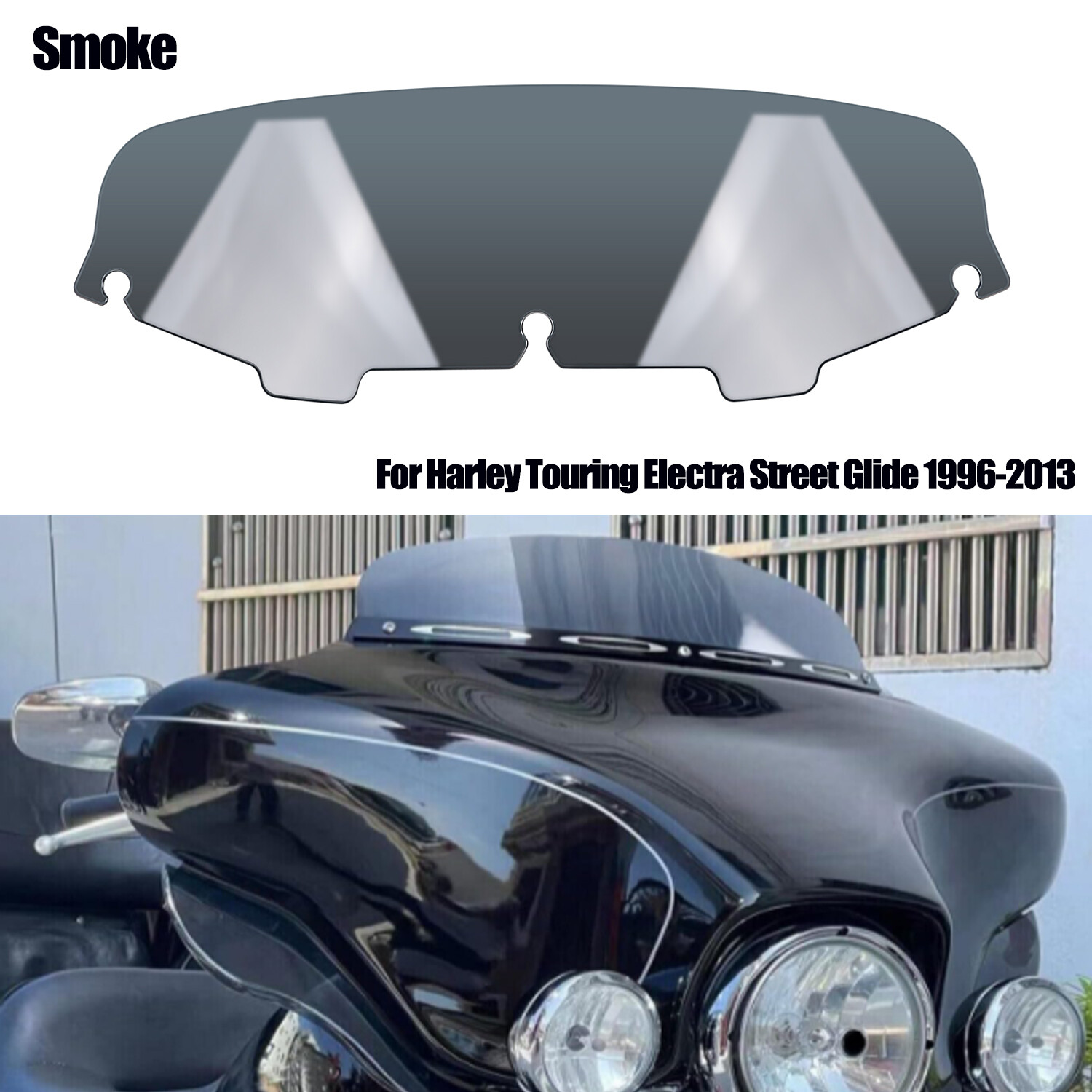 5" Smoke Fairing Windshield Windscreen Fit For Harley Electra Glide 1996-2013