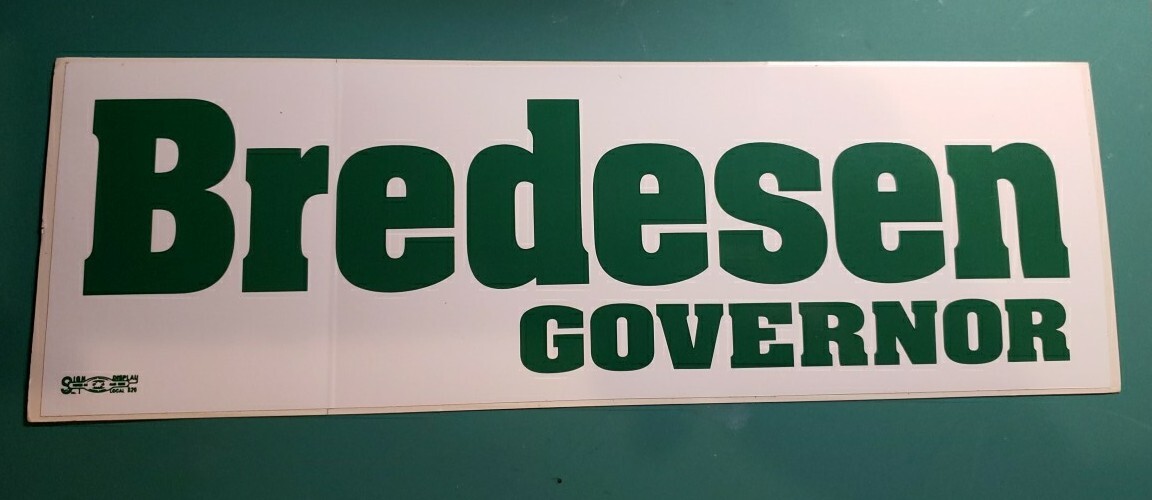 Phil Bredesen for Governor Tennessee TN Election Campaign Bumper Sticker Vintage