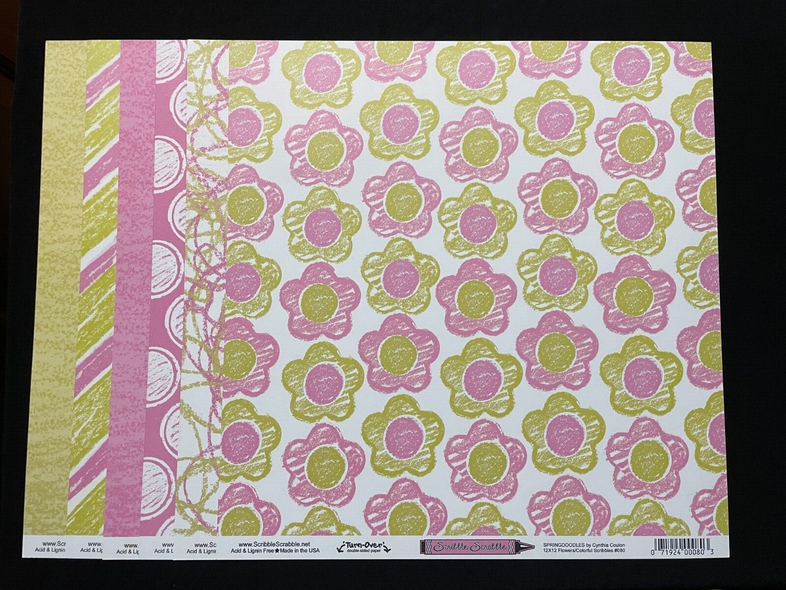 SCRIBBLE SCRABBLE "SPRINGDOODLES" 12X12 DS HEAVY PAPERS