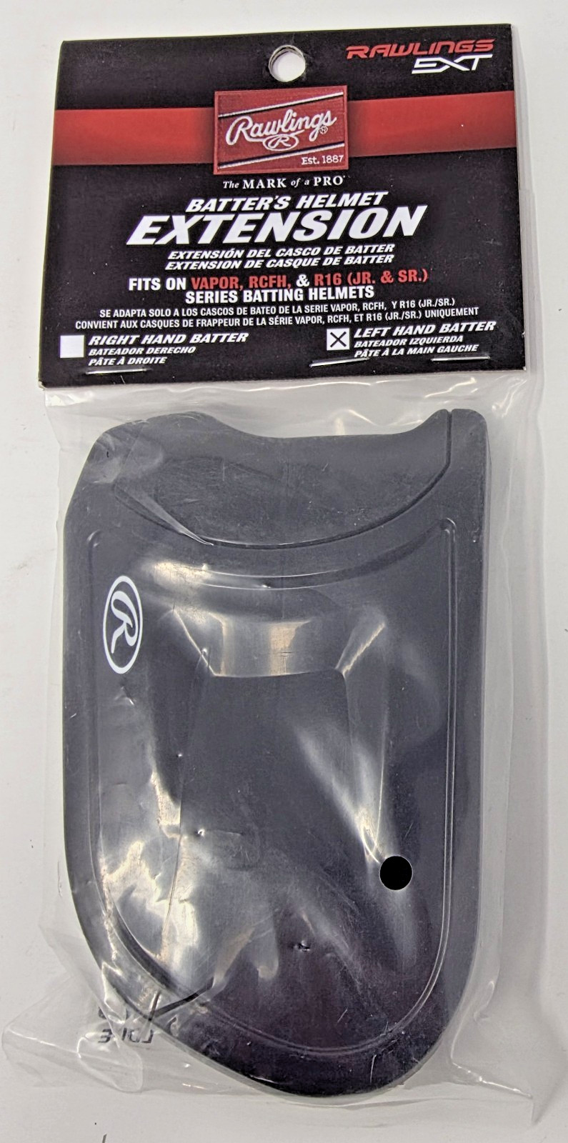 Rawlings Batting Helmet Face Guard Extension Left Hand Vapor RCFH R16 Black NIB
