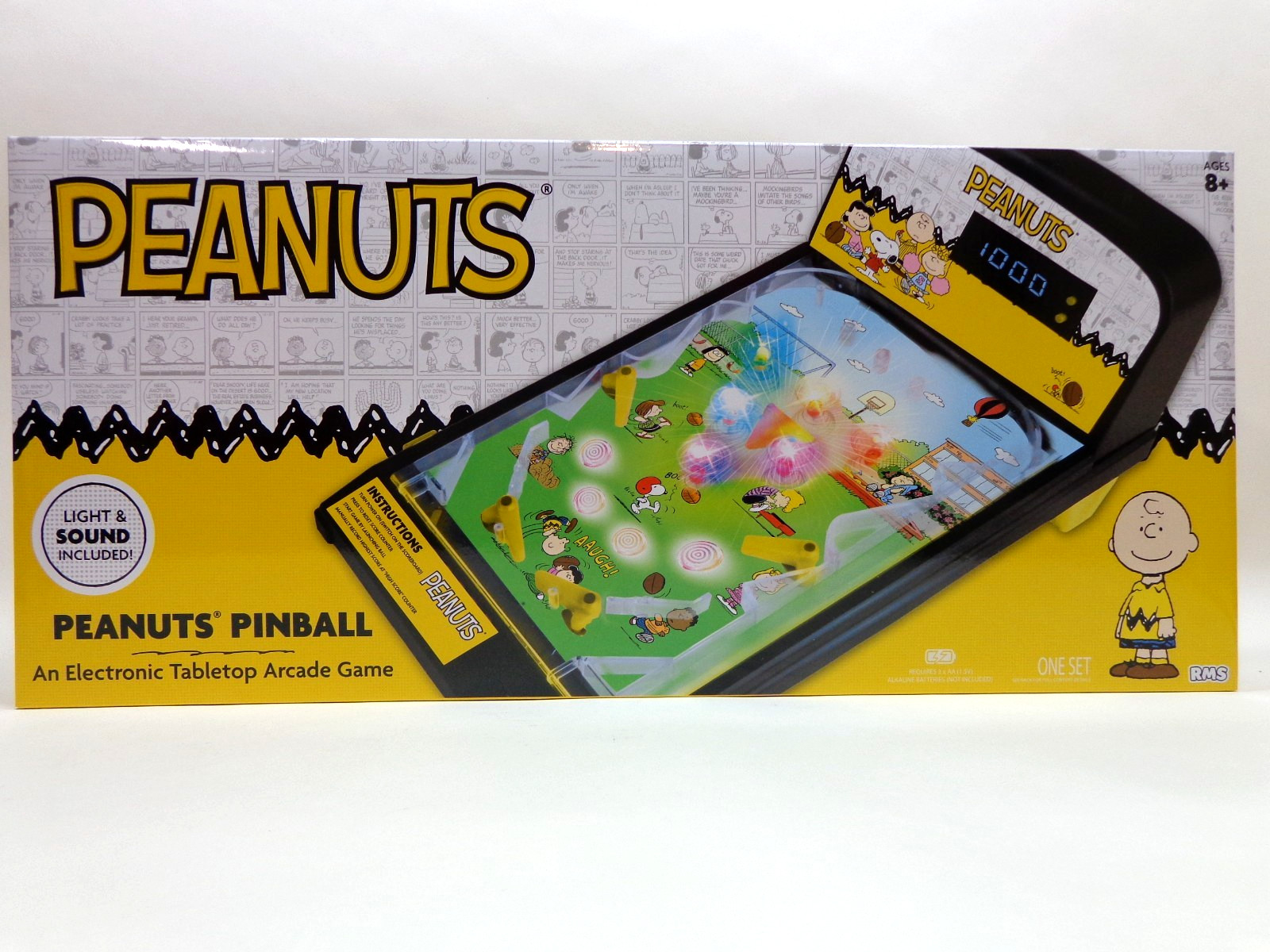 Peanuts SNOOPY Electronic Tabletop Arcade Game PINBALL Machine w/ Lights & Sound
