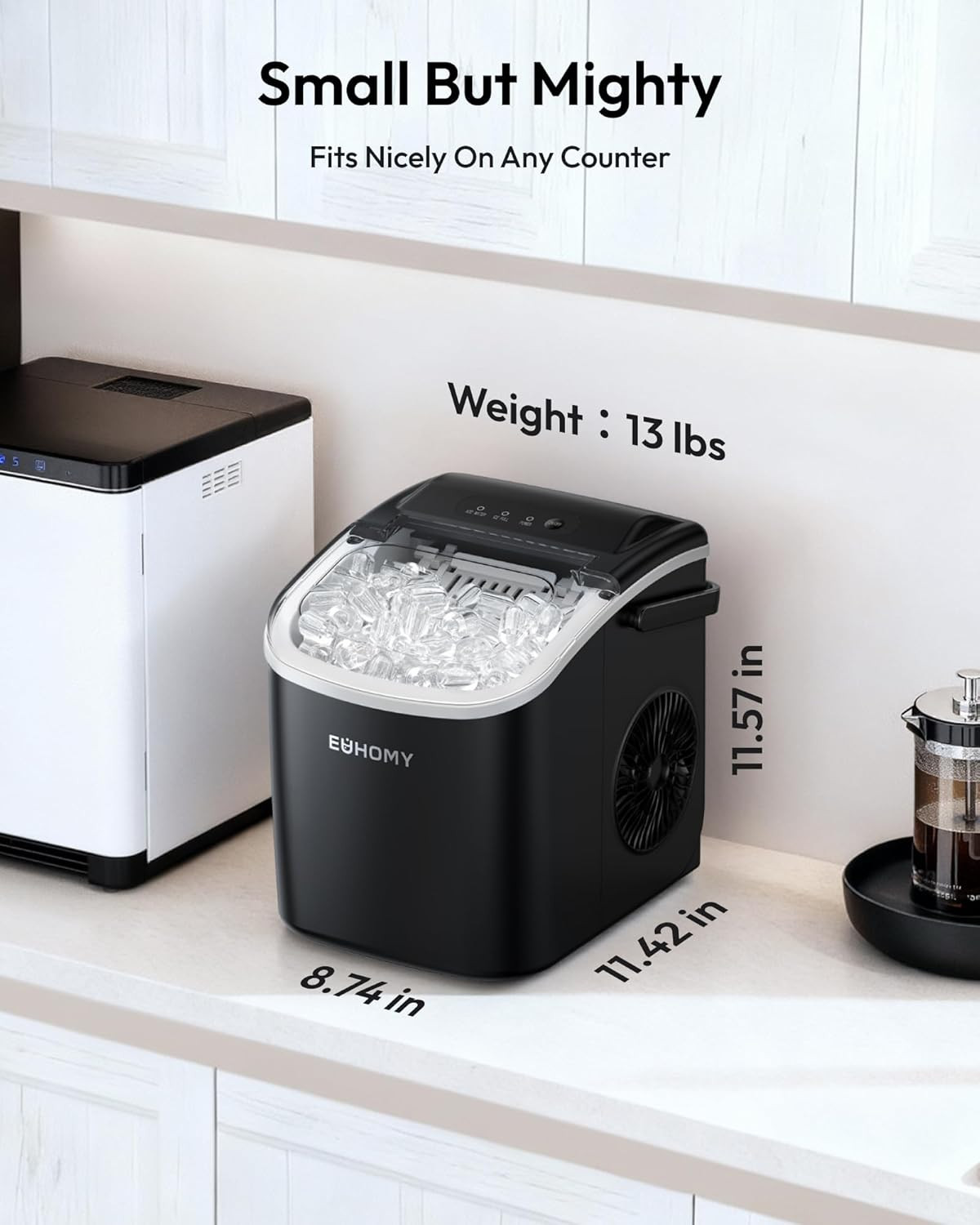 Portable Ice Maker – 6-Min Countertop Machine, 26 lbs/Day, Self Clean