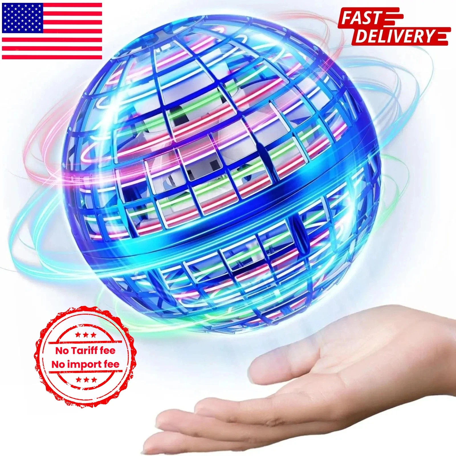 Flying Orb Ball Toys Hand Controlled RGB Light Magic Hover Boomerang Orb Spinner