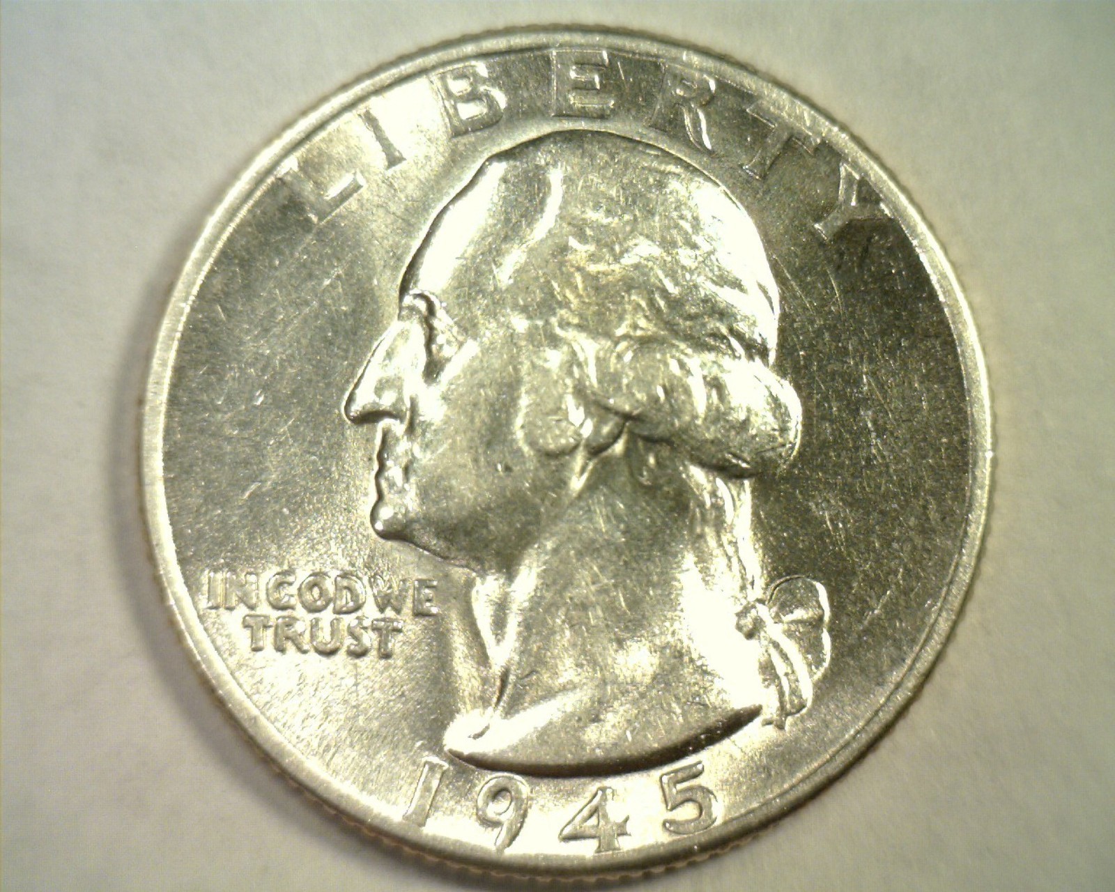 1945 WASHINGTON QUARTER CHOICE ABOUT UNCIRCULATED CH. AU NICE ORIGINAL COIN