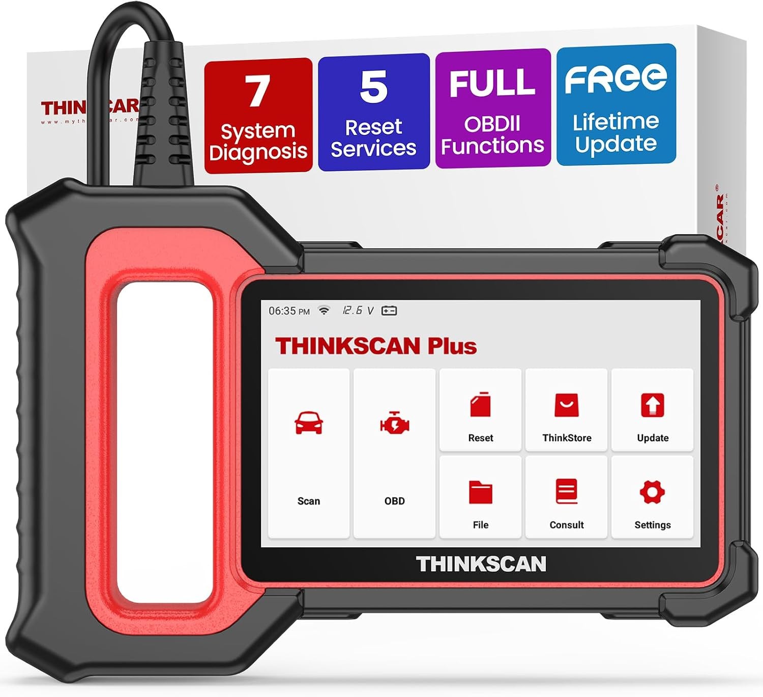 THINKCAR Thinkscan Plus S7 OBD2 Scanner Scan Tool for Engine/TCM/ABS/SRS/BCM