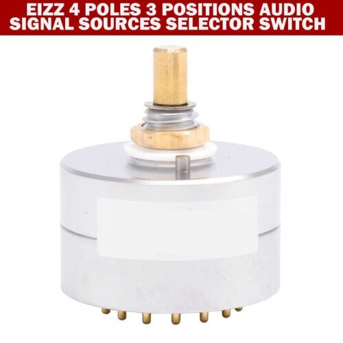 EIZZ 3 Way 4 Positions Rotary Switch Signal Source Selector for HiFi Audio AMP