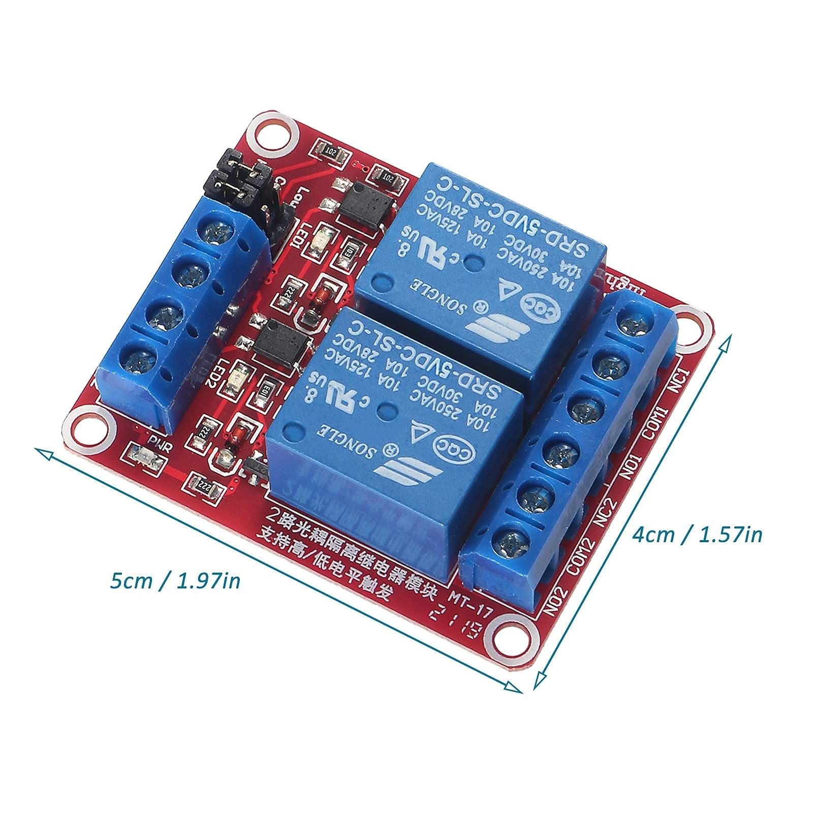 4pcs DC 5V Relay Module 2 Channel Relay Board with Optocoupler Support High o...