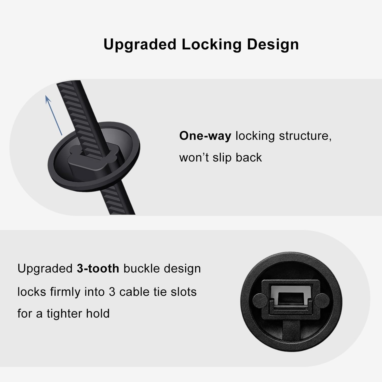 Universal Fit 300-Piece Nylon Cable Tie Pack - Easy Tool-Free Installation