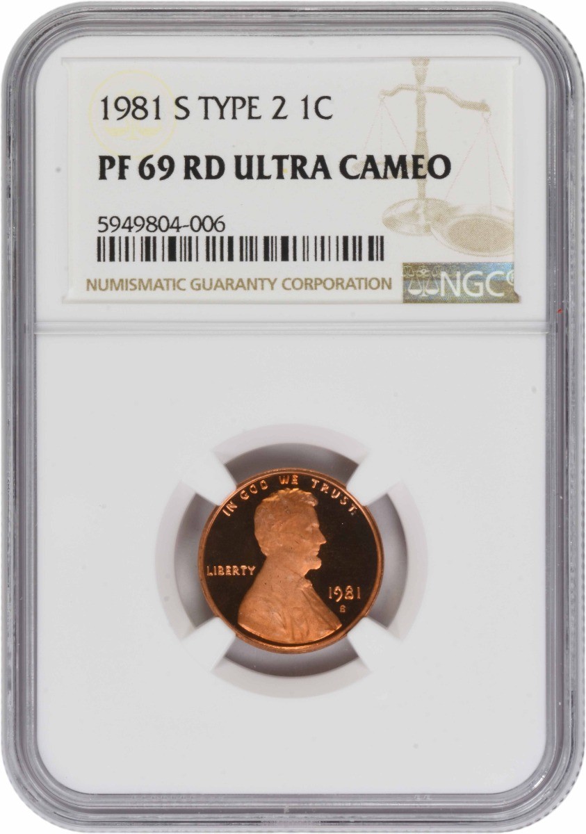 1981-S Lincoln Cent Type 2 PR69RD DCAM NGC