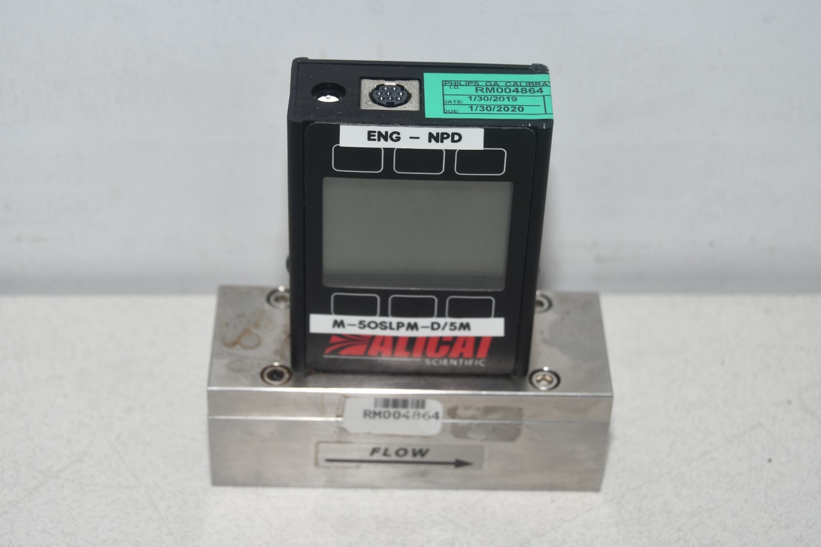 ^ Alicat M-50SLPM-D/5M Gas: Air Flow Controller #X8396