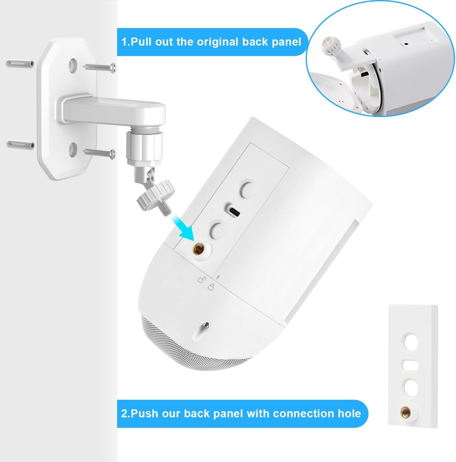 Adjustable 2-Pack Wall Mount for Ring Spotlight Cam - Enhanced Stability