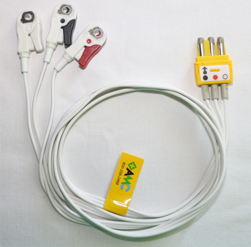 lot of 17 ACM 3 Lead Disposable DIN to Pinch EKG cable, model: LWM-309DS50/3A