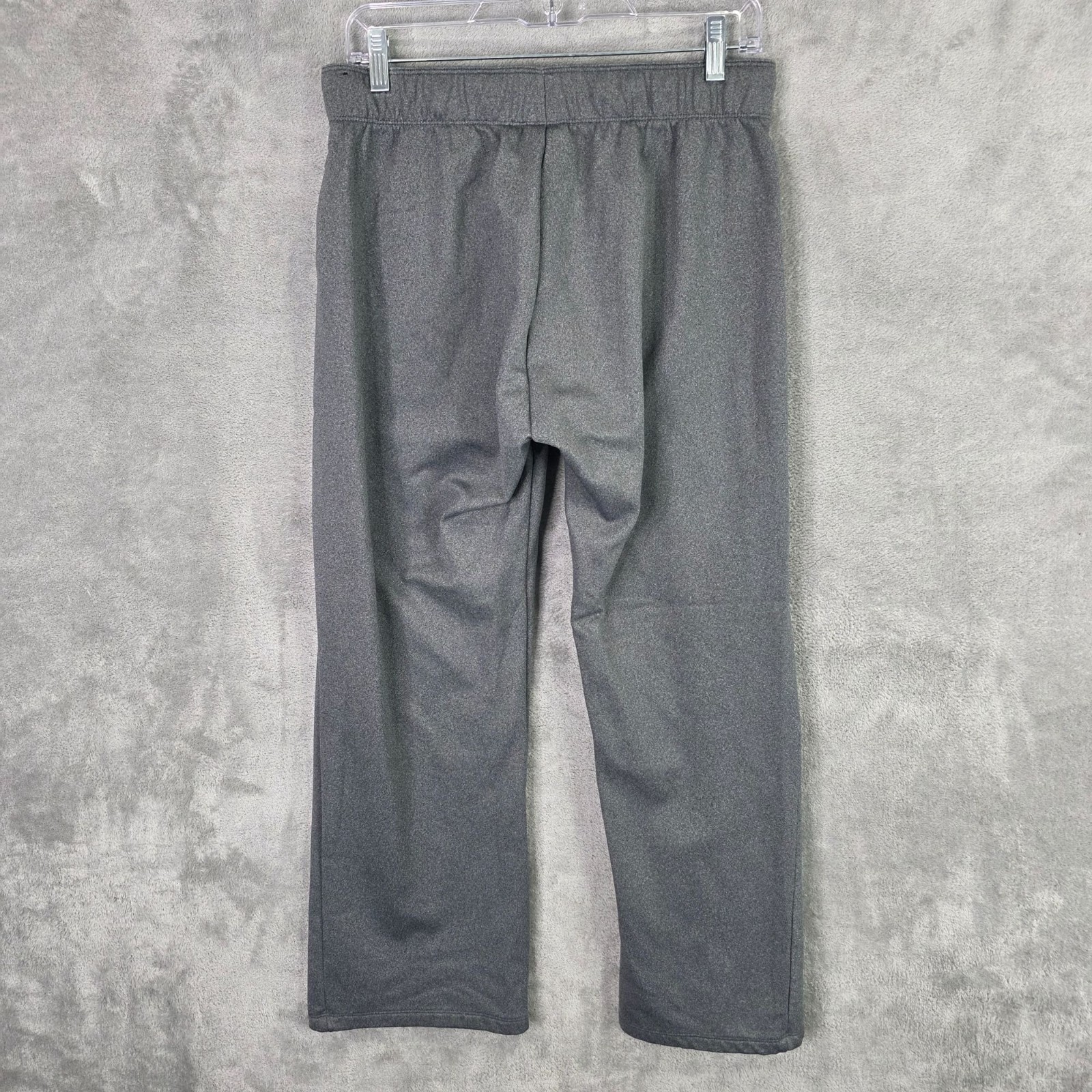 Mens Nike Gray Pull On Fleece Sweatpants Drawstring Polyester Stretch Size M