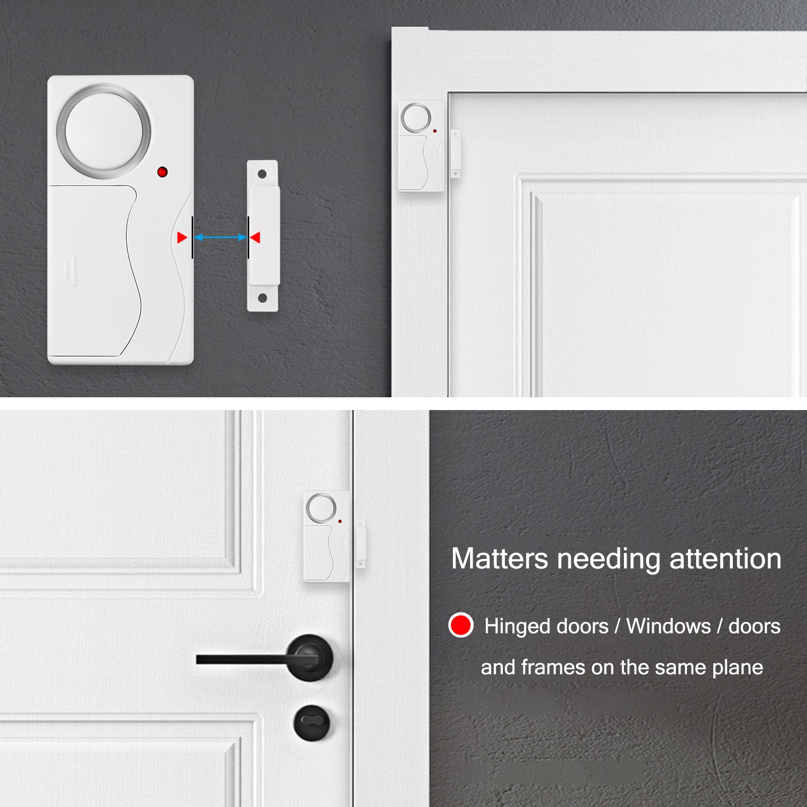 White Simple Department Security Window 2 Alarm Sensitive Trigger Strong Signal