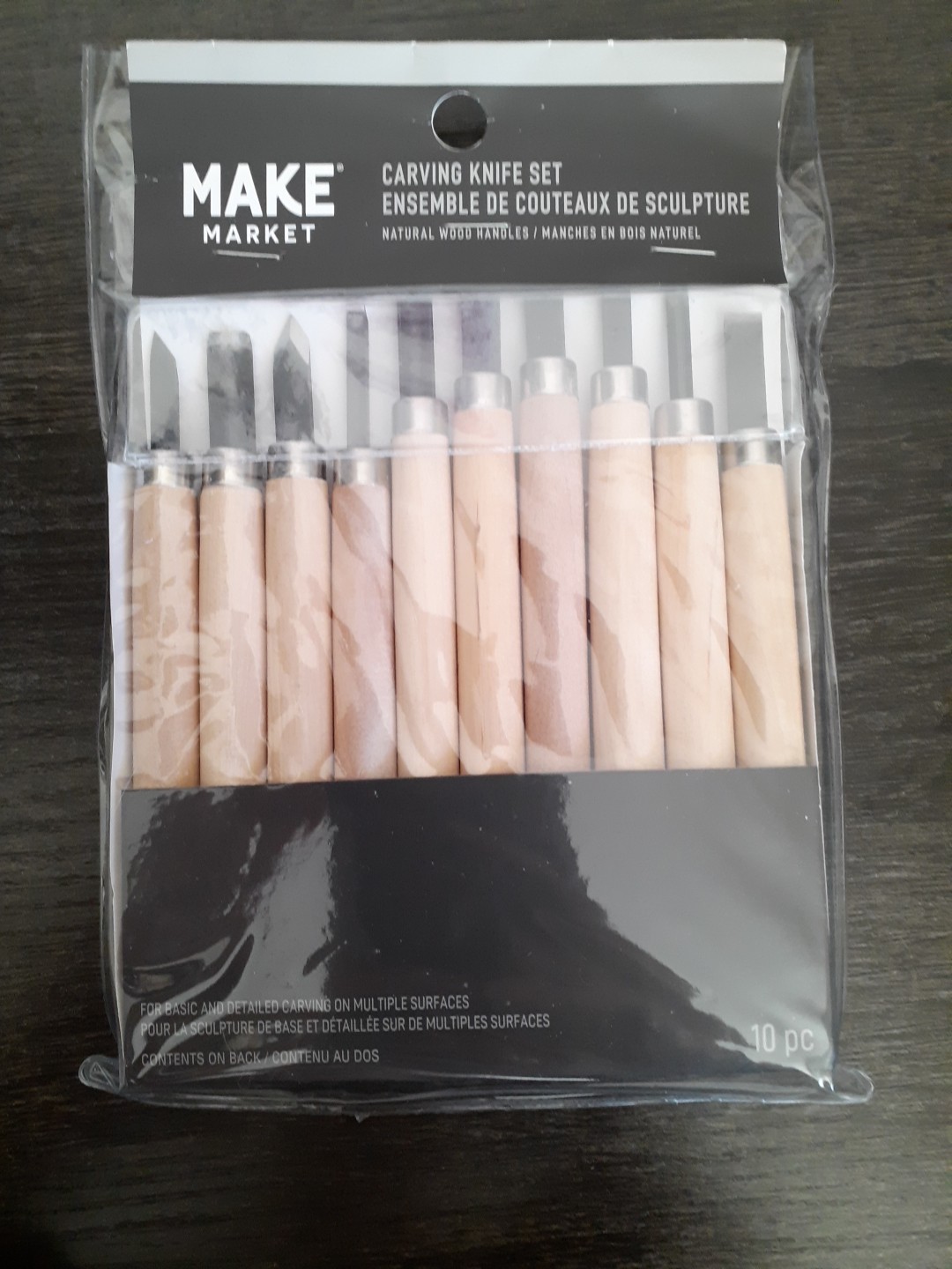Make Market Carving Knife Kit Wood Handle Carving Knife Set of 12 New Sealed