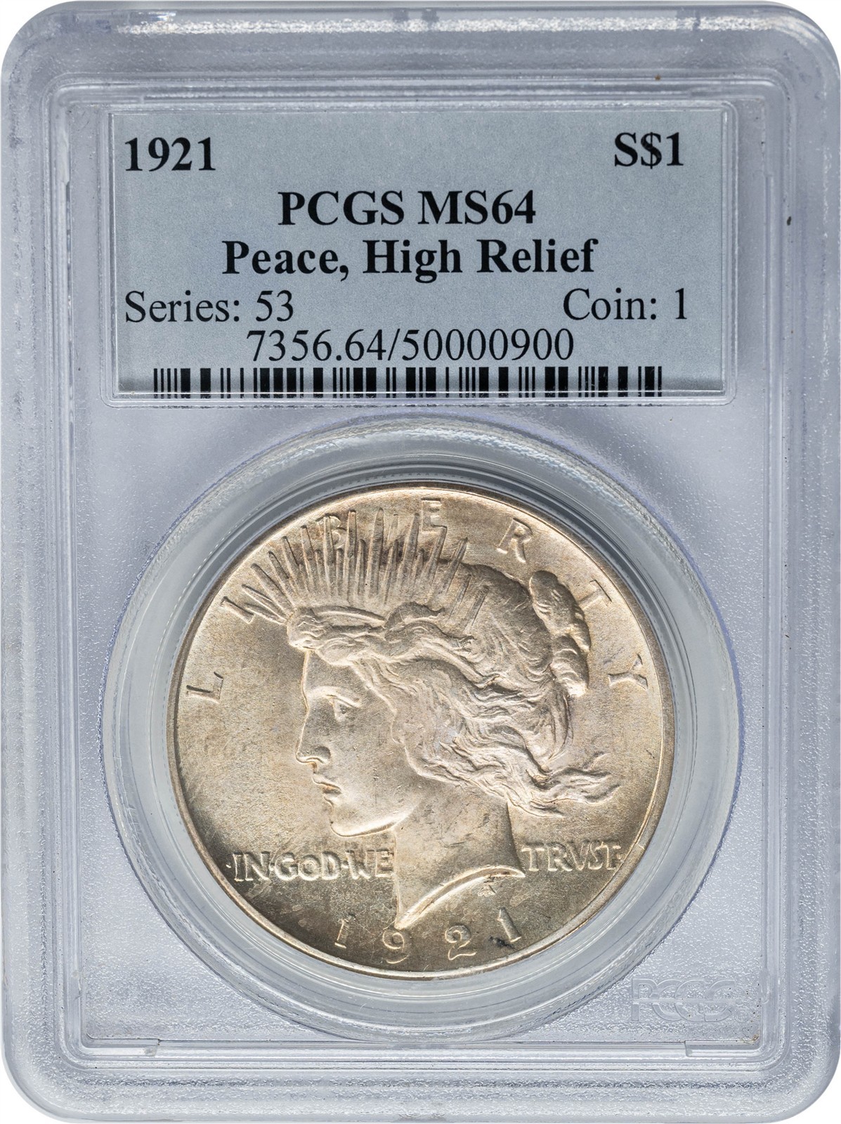 1921 Peace Silver Dollar $ MS64 PCGS 951672-5