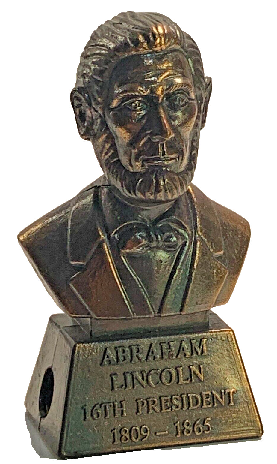 Vintage Die-Cast Pencil Sharpener President Abraham Lincoln Bust PSC1