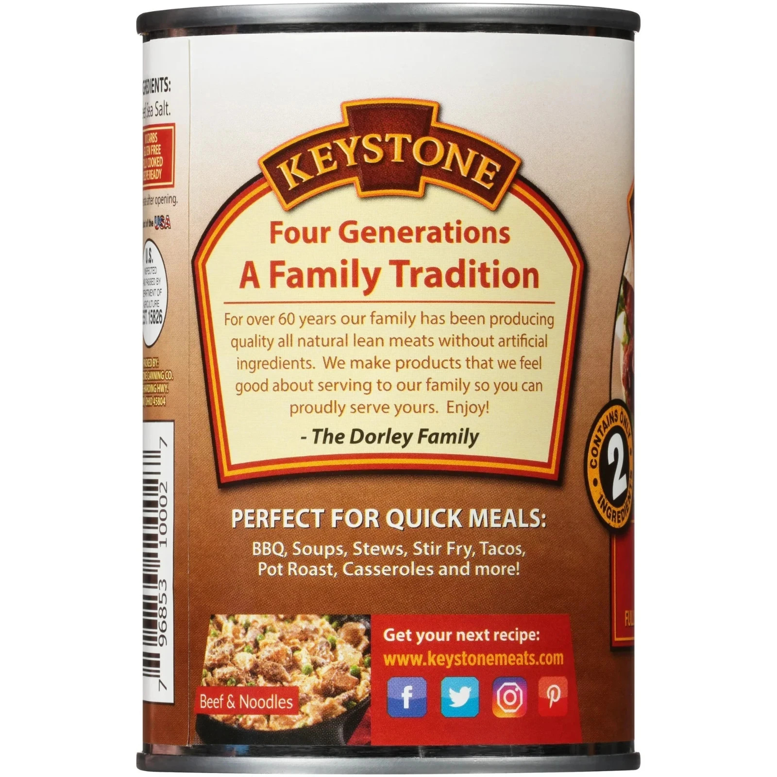 Keystone All Natural Beef, 14.5 oz Can...
