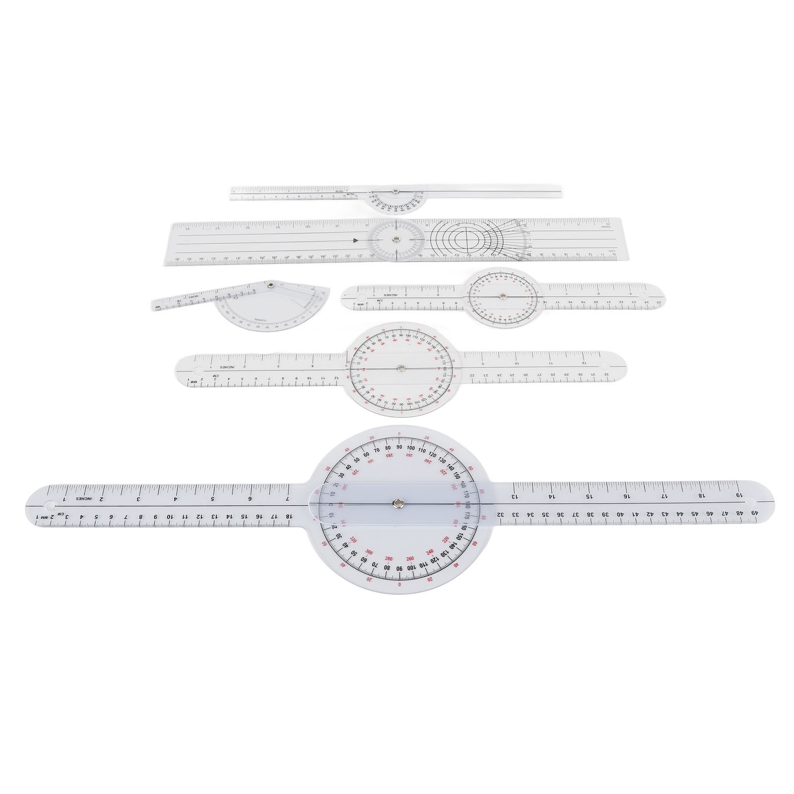 6Pcs Spinal Goniometer Joint Angle Protractor Ruler For Joint Recovery