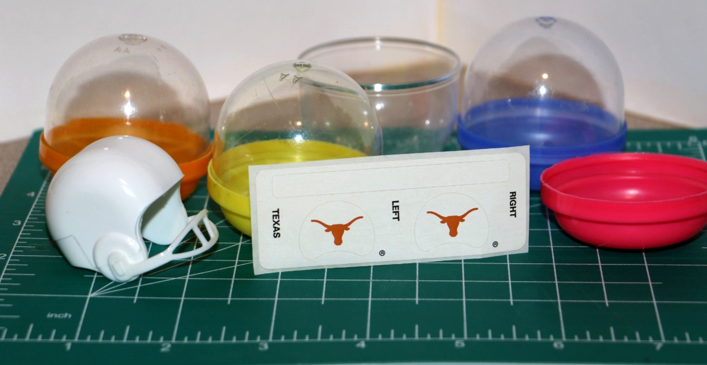 Texas Longhorns 1990's Football Gumball Helmets *FACTORY DECALS* RARE OPI MINI