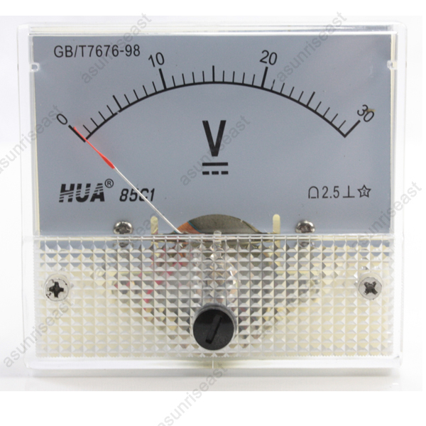 DC 30V Analog Panel Volt Voltage Meter Voltmeter Gauge 85C1 White 0-30V DC
