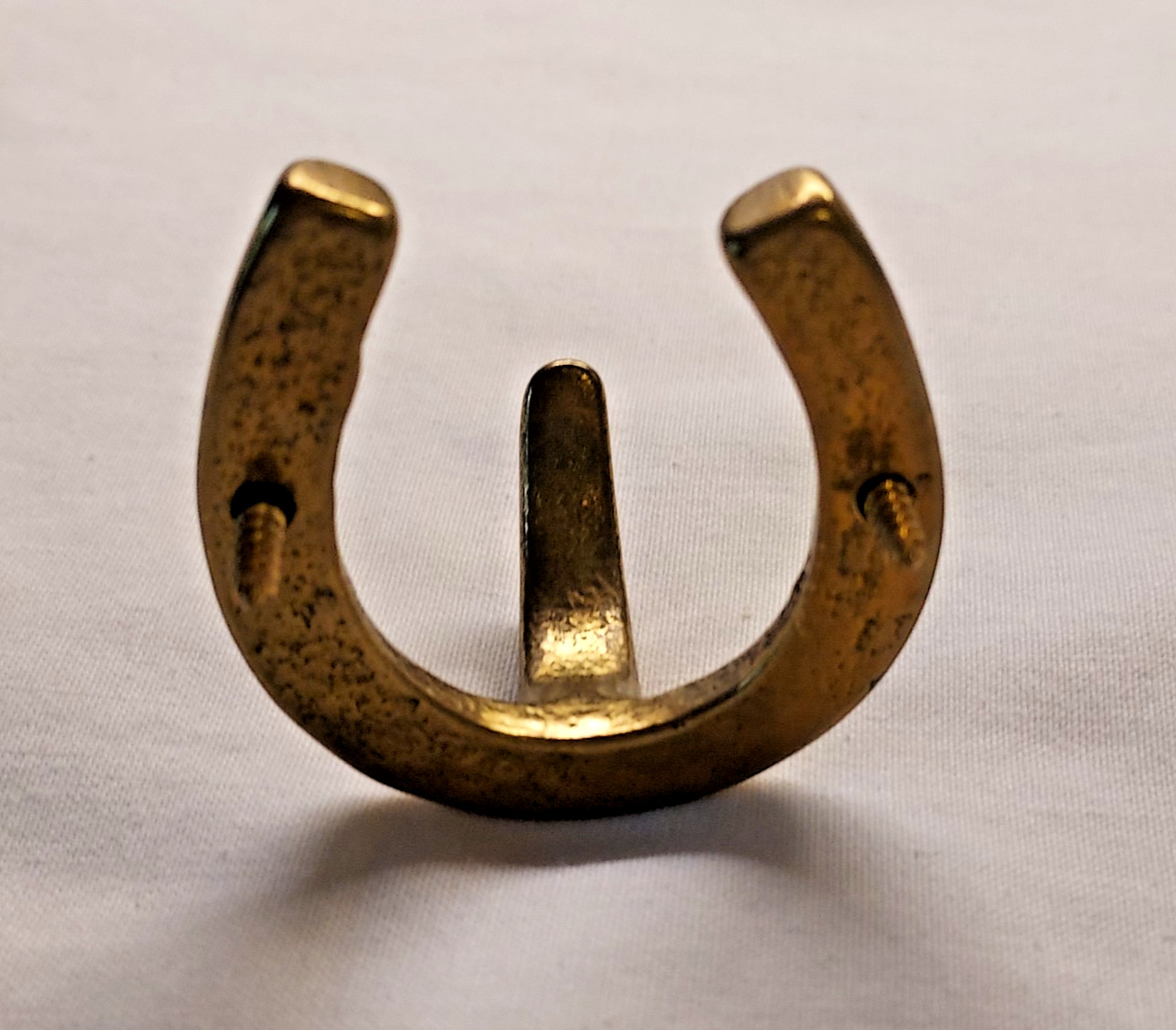 Solid Brass Horseshoe Hook w/ Screws 1 3/4"x1 3/4"