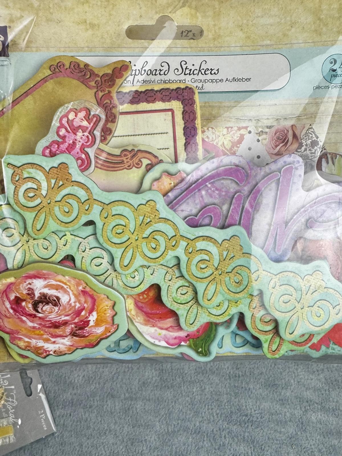 gypsy boho scrapbooking bundle paper pad stickers ephemera mixed lot