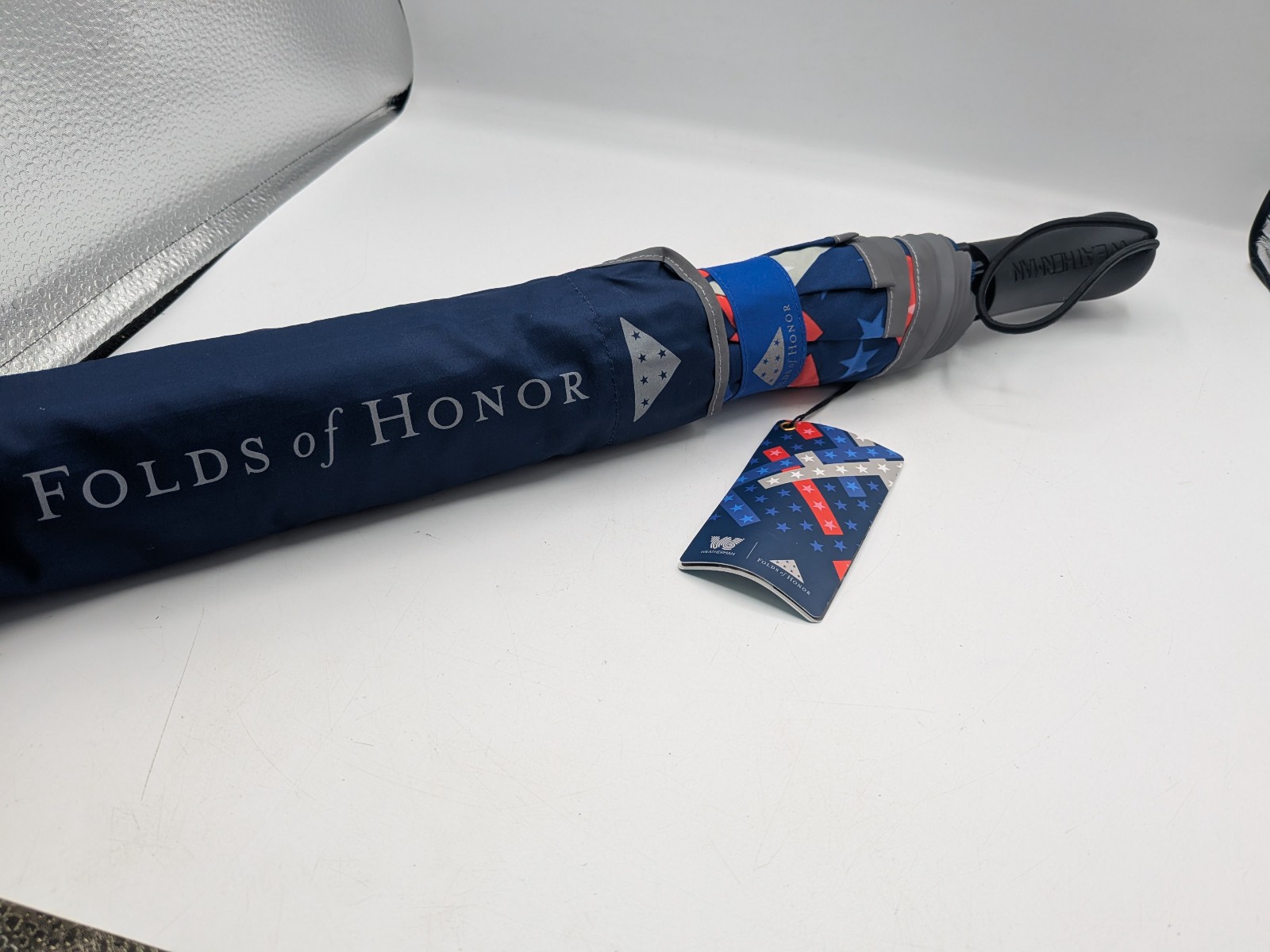 WEATHERMAN Collapsible 40” Umbrella Folds of Honor USA 4th of July