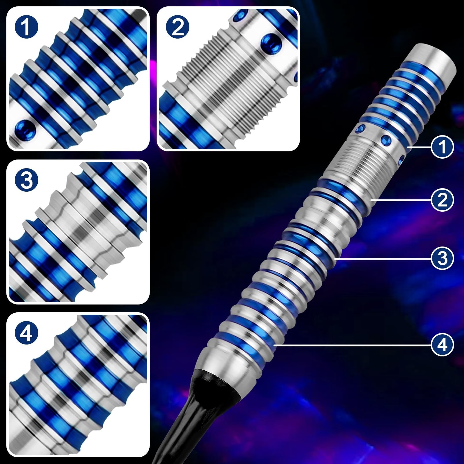 90% Tungsten Soft Tip Darts Set - 18g Professional Darts with Extra Flights