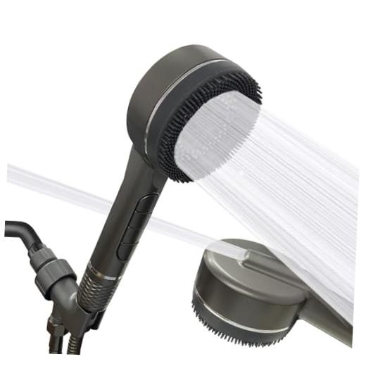 High Pressure Shower Head, One-Hand Control 4-Mode Handheld Gunmetal Gray