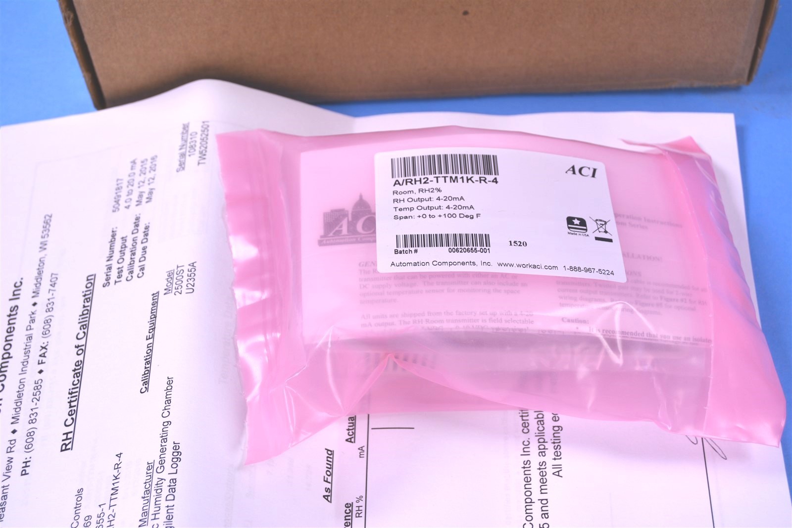 ACI Capacitive Touch Relative humidity Transmitter P/N: A/RH2-TTM1K-R-4