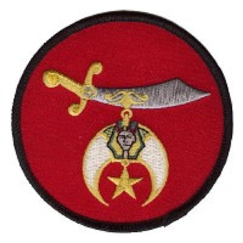 SHRINE SCIMITAR RED MASON EMBROIDERED IRON ON PATCH**FREE SHIPPING**