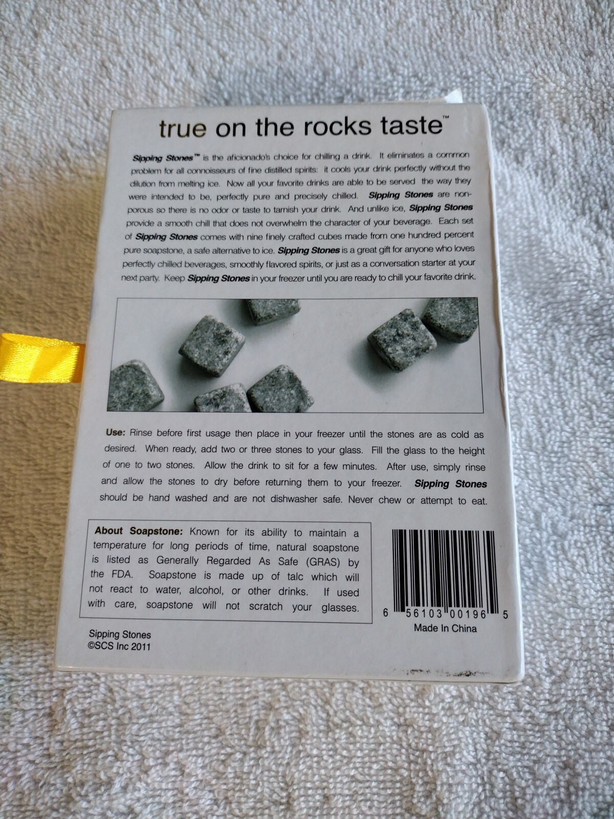 Sipping Stones Set of 9 White 100% Natural Whiskey Chilling Rocks Carrying Pouch