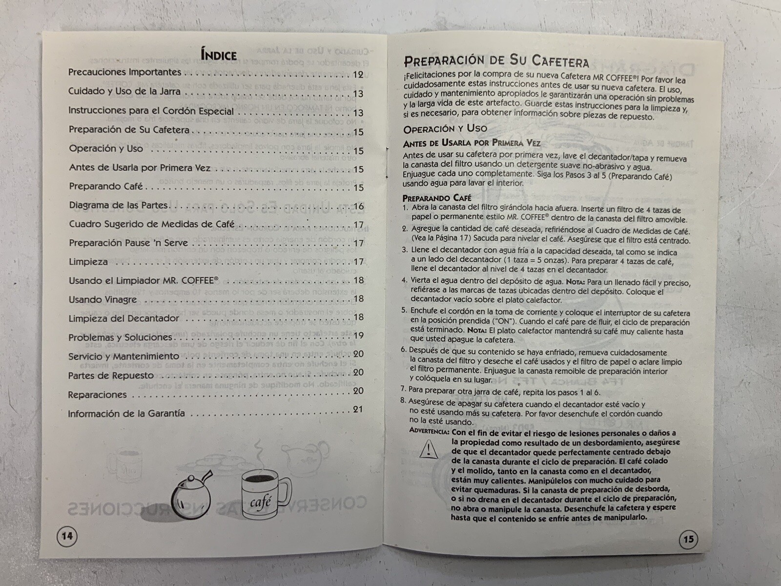 User Manual Mr Coffee Models TF4 & TF5 PreownedBookCom PreownedKitchenCom