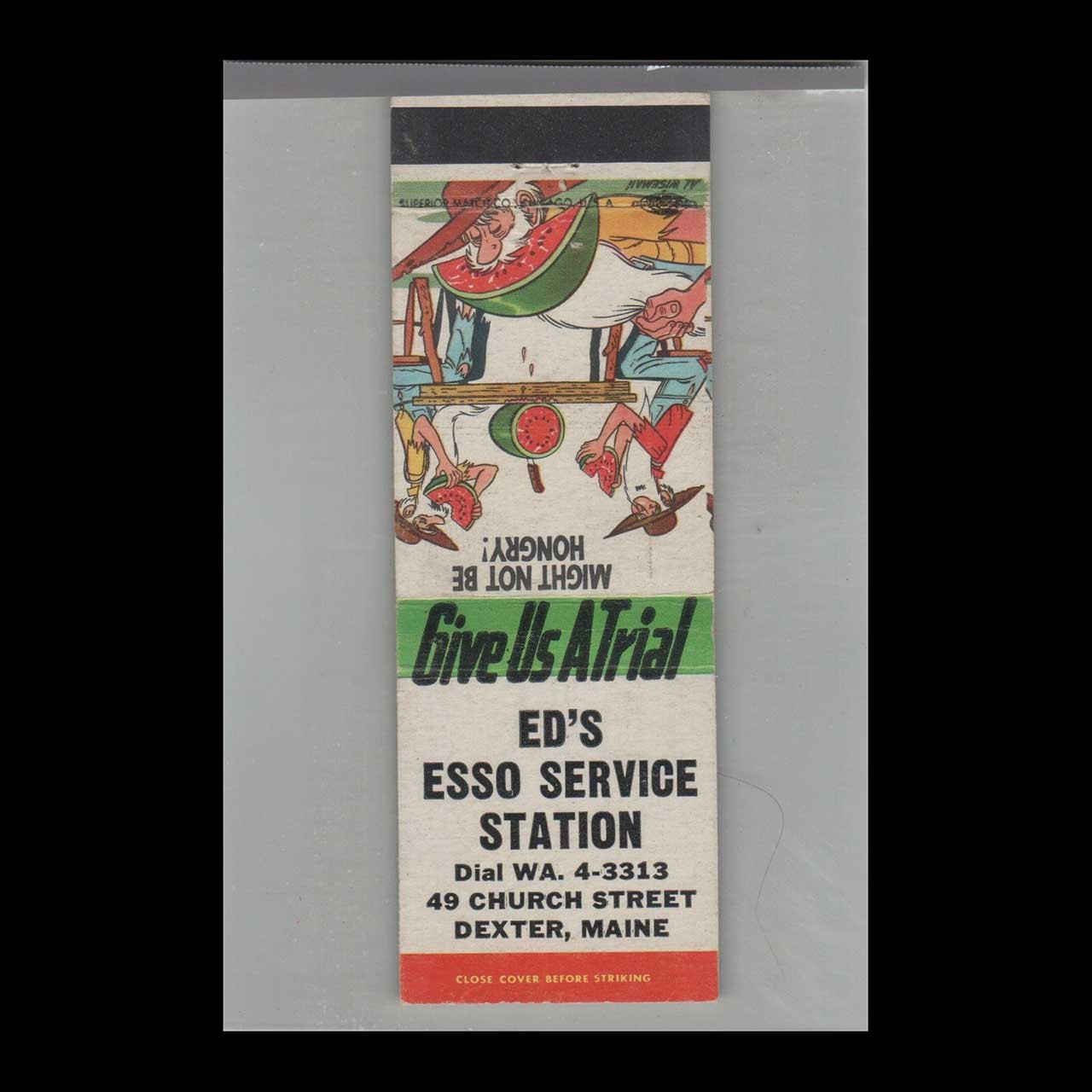 Matchbook Cover Ed's Esso Service Station Dexter, ME