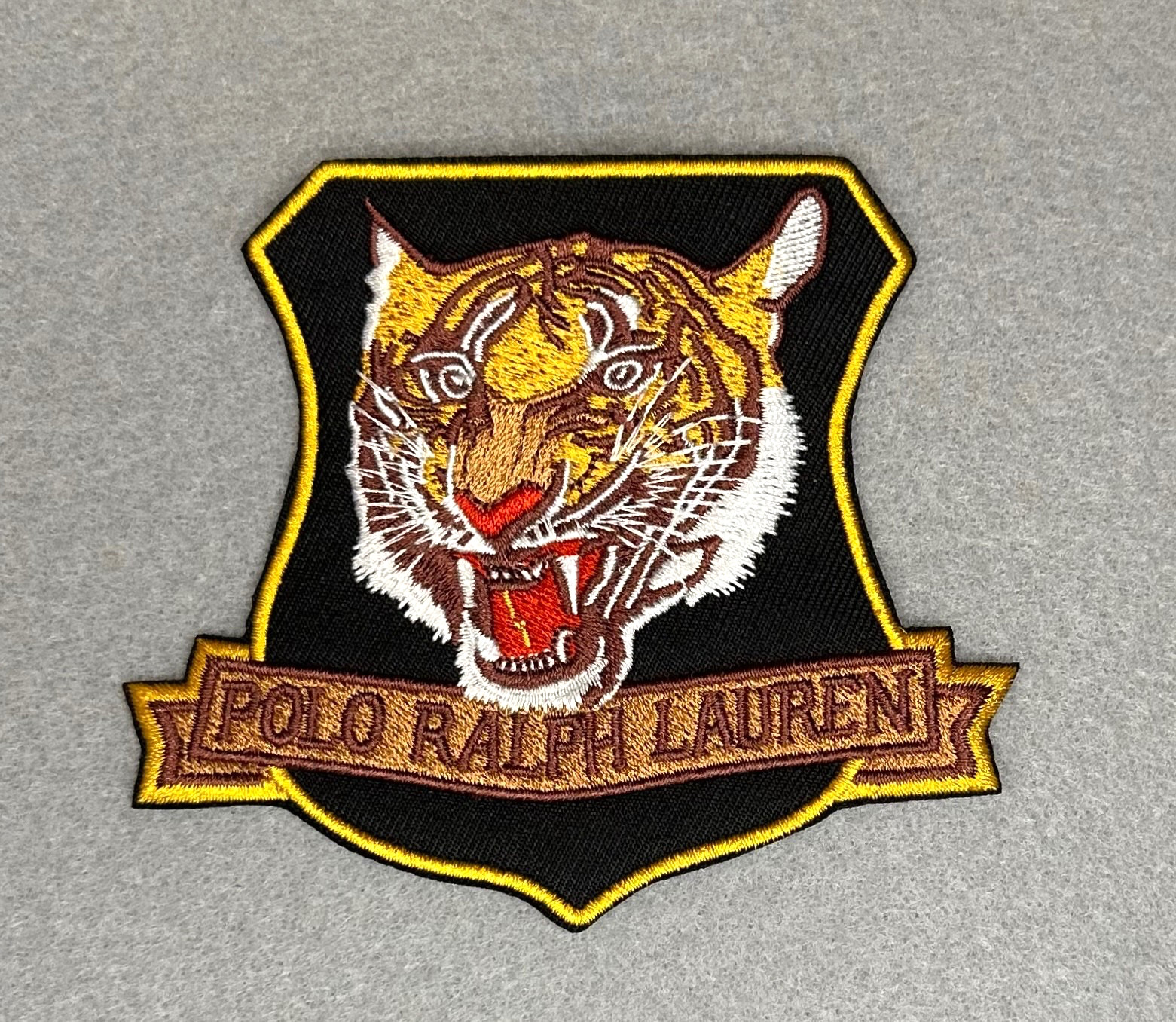 GORGEOUS AND RARE POLO RALPH LAUREN TIGER EMBROIDERED IRON-ON PATCH...