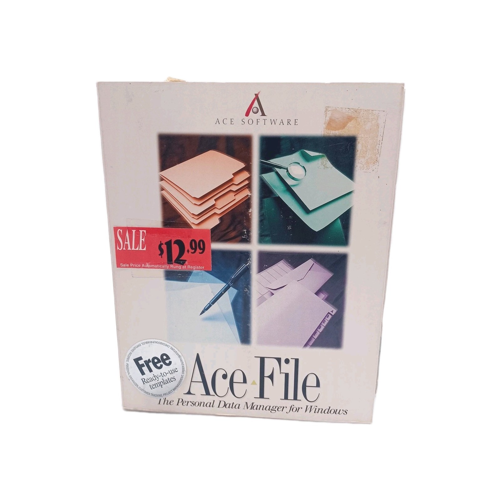 Vtg Ace File Computer Software 1992 Windows 2.0 Sealed Floppy Disc