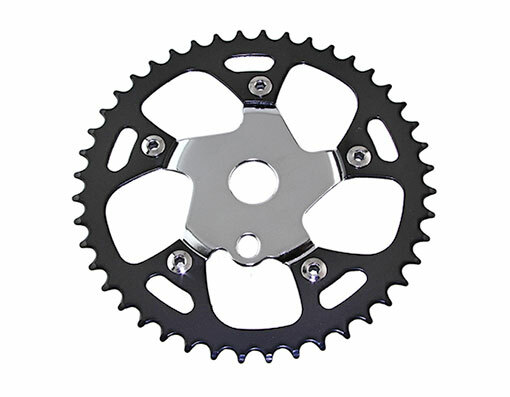 Bike Steel Chainring 913B 1/2 X 1/8 44t Black/Chrome. Bike parts,Bicycle parts.