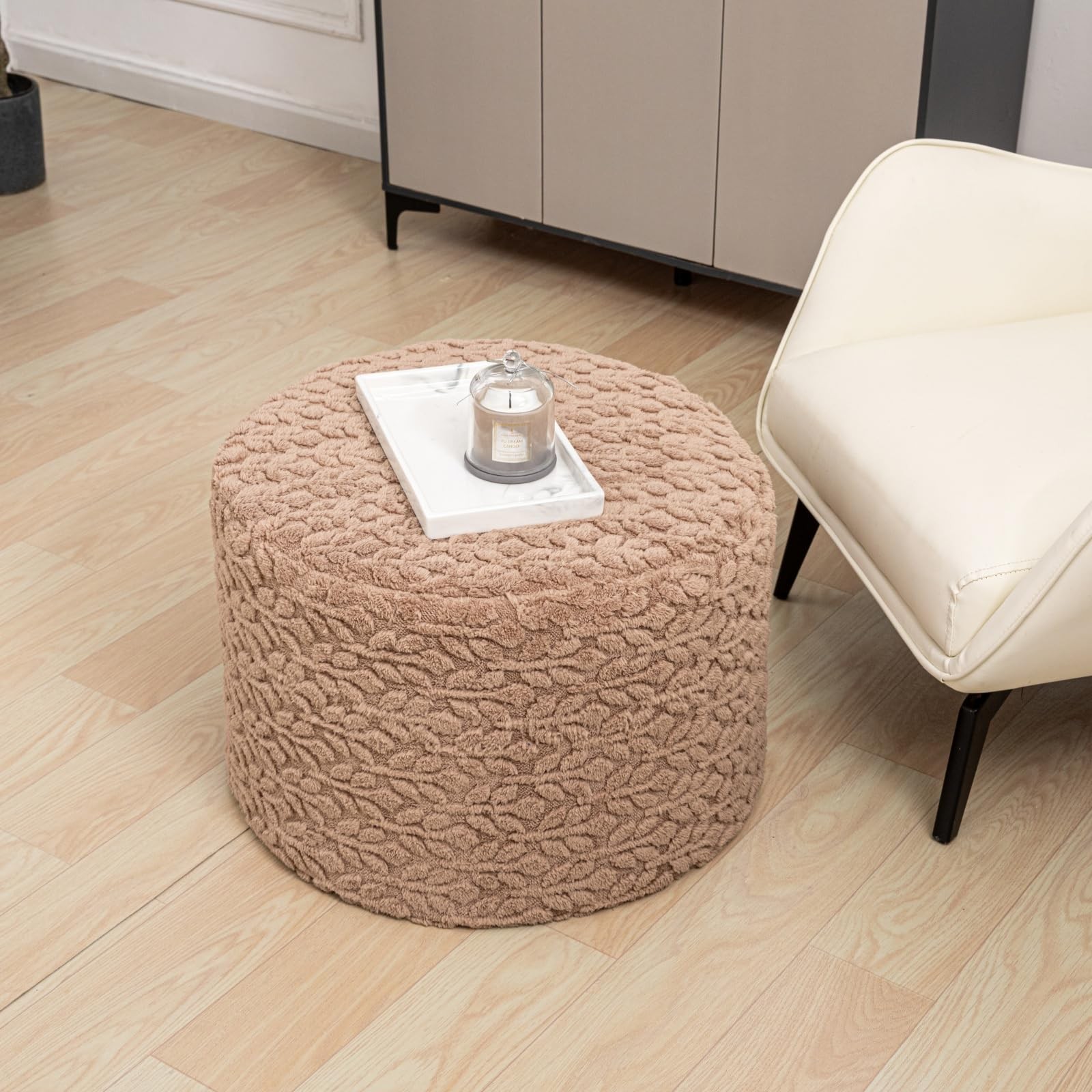 Round Pouf Ottoman 20 x 20 x 14 Inches Boho Poof Home Decor Floor Pouffe Otto...