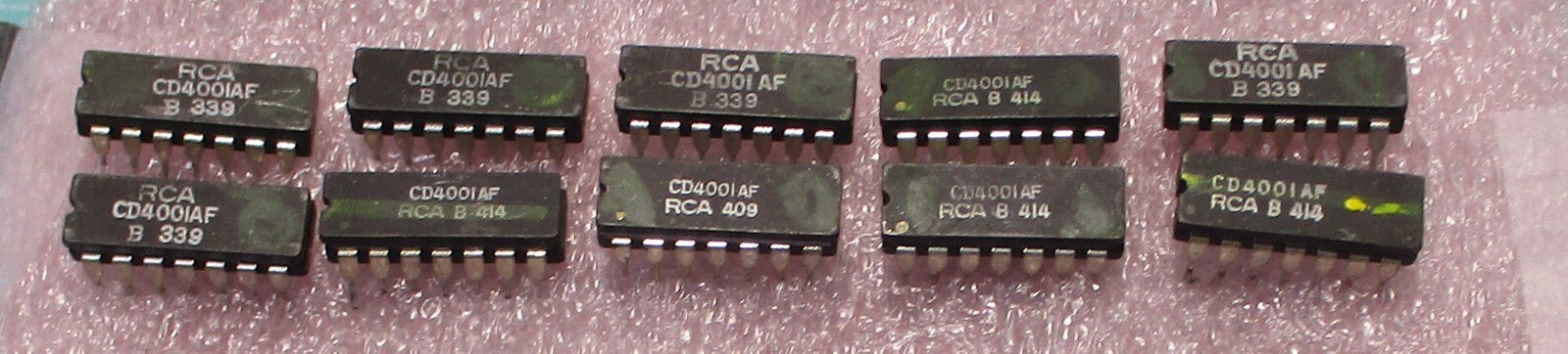 Rare RCA 14-Pin CMOS Buffered 2-Channel Input Quad-Out NOR Gate IC CD4001AF 10PK