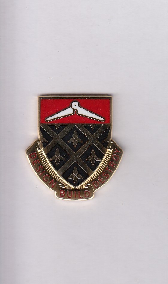 261st Engineer Battalion DUI crest c/b clutchback badge G-23